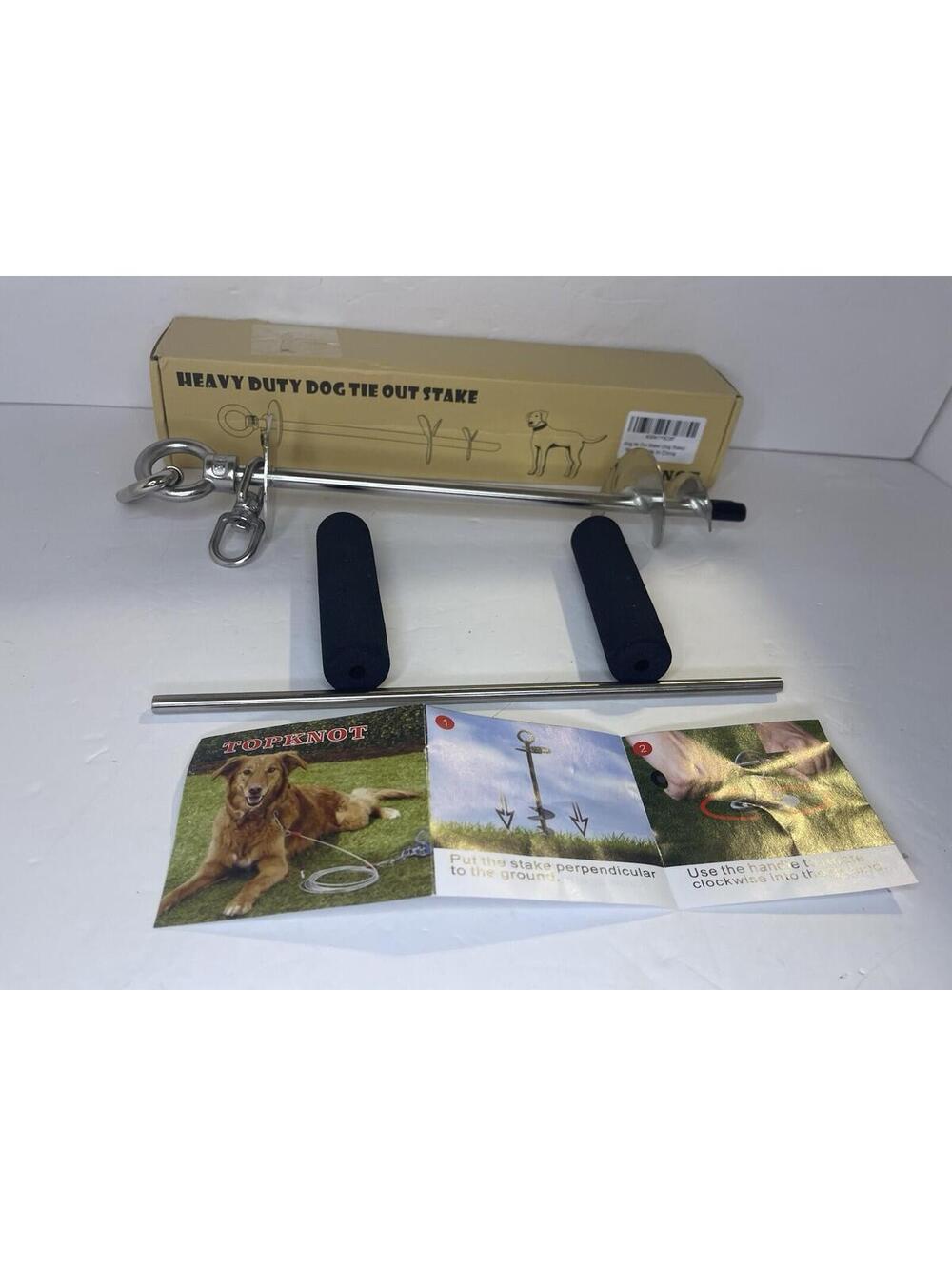 Dog Tie Out StakeHeavy Duty Dog Run- Stainless Steel Stake360° Swivel Dog